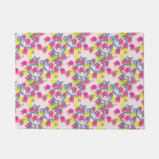  lentroze tulpen bloemen bloesem deurmat (Voorkant)