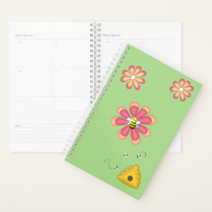 Lentuin met bijen en bloemen planner