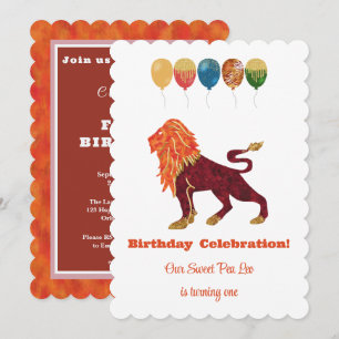 Leo 1e Verjaardag Impressionist Goud Glitters Kaart