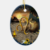 Leo Art Collage Keramisch Ornament (Achterkant)