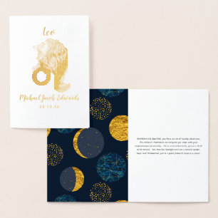 Leo Astrology   Gepersonaliseerd sterrenbeeld Folie Kaarten