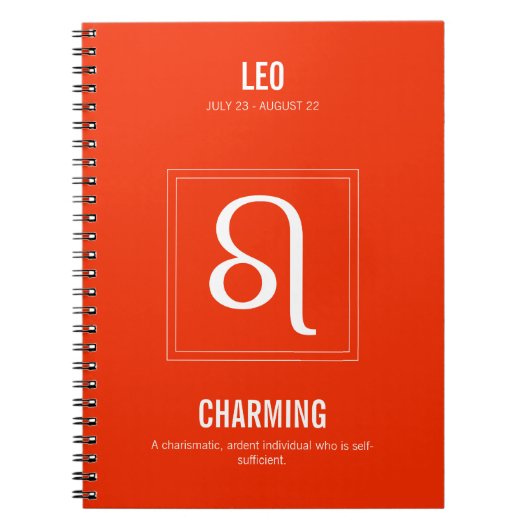 Leo Astrology-teken Notitieboek (Voorkant)