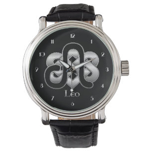 Leo Birth Sign Celtic Knot Zodiac Wrist Watch Horloge