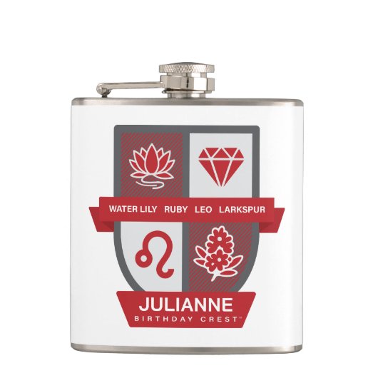 Leo Birthday Crest™ for July 23-31 Heupfles (Voorkant)