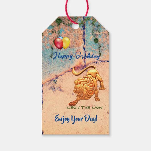 Leo Birthday Gift Labels Cadeaulabel (Voorkant)