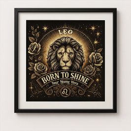 Leo "Born to Shine" Glanzend Poster Perfect Poster