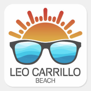 Leo Carrillo Beach California Zonnebril Vierkante Sticker