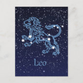 Leo Constellation and Zodiac Sign with Stars Briefkaart (Voorkant)