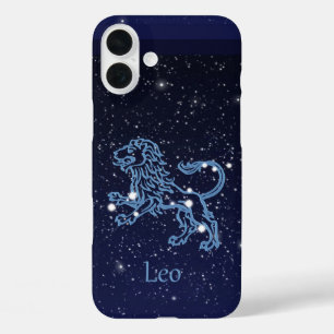 Leo Constellation and Zodiac Sign with Stars iPhone 16 Plus Hoesje