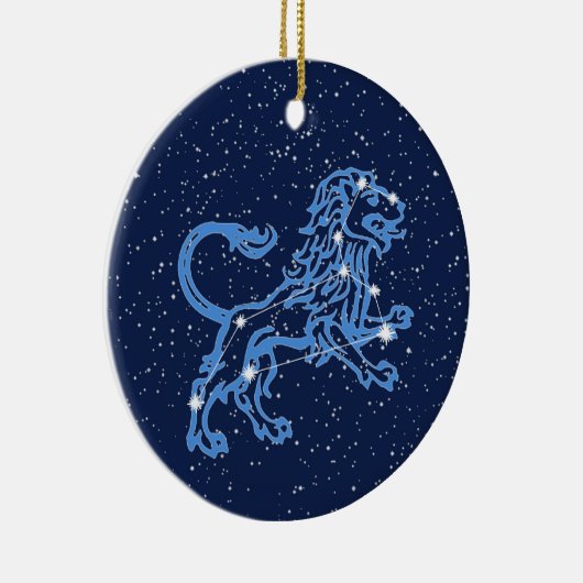 Leo Constellation and Zodiac Sign with Stars Keramisch Ornament (Rechts)