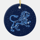 Leo Constellation and Zodiac Sign with Stars Keramisch Ornament (Voorkant)