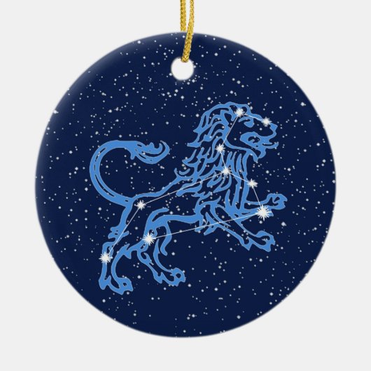 Leo Constellation and Zodiac Sign with Stars Keramisch Ornament (Voorkant)