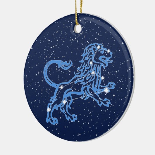 Leo Constellation and Zodiac Sign with Stars Keramisch Ornament (Links)