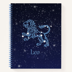 Leo Constellation and Zodiac Sign with Stars Notitieboek