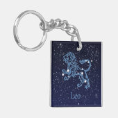 Leo Constellation and Zodiac Sign with Stars Sleutelhanger (Voorkant Links)