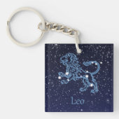 Leo Constellation and Zodiac Sign with Stars Sleutelhanger (Voorkant)