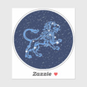 Leo Constellation and Zodiac Sign with Stars Sticker (Vel)