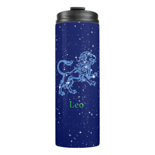 Leo Constellation and Zodiac Sign with Stars Thermosbeker