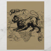 Leo Constellation Carte Hevelius vers 1690 (Devant)