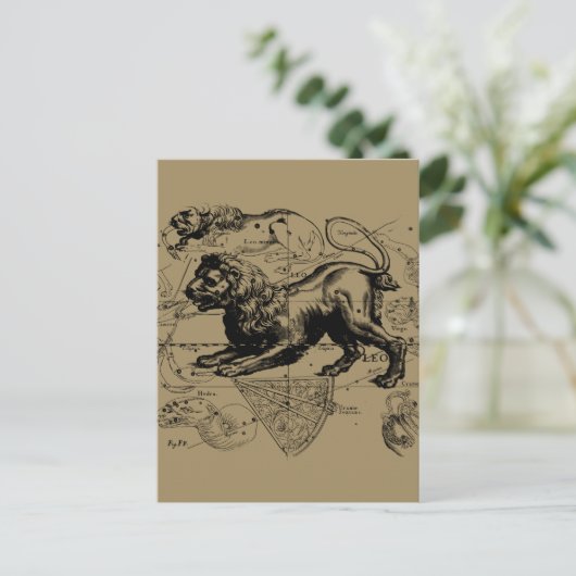 Leo Constellation Carte Hevelius vers 1690 (Debout devant)