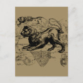 Leo Constellation Carte Hevelius vers 1690 (Devant)