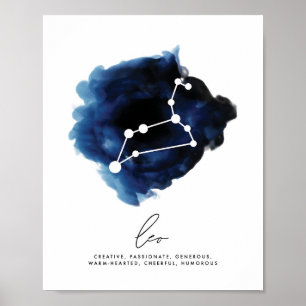 Leo Constellation Character Traits Poster