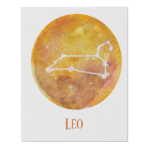 Leo Constellation geel waterverf