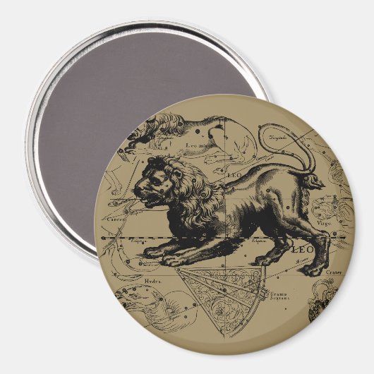Leo Constellation Hevelius 1690 juli 23 augustus 2 Magneet (Voorkant / Achterkant)