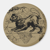 Leo Constellation Hevelius 1690 juli 23 augustus 2 Magneet (Voorkant)