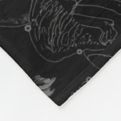 Leo Constellation Hevelius 1690 op Black Fleece Deken (Hoek)