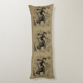 Leo Constellation Map Hevelius 1690 op Taupe Lichaamskussen (Achterkant (Verticaal))