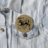 Leo Constellation Map Hevelius ongeveer 1690 Ronde Button 7,6 Cm (In situ)
