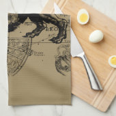 Leo Constellation Map Hevelius ongeveer 1690 Theedoek (Quarter Fold)