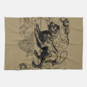 Leo Constellation Map Hevelius ongeveer 1690 Theedoek (Horizontaal)