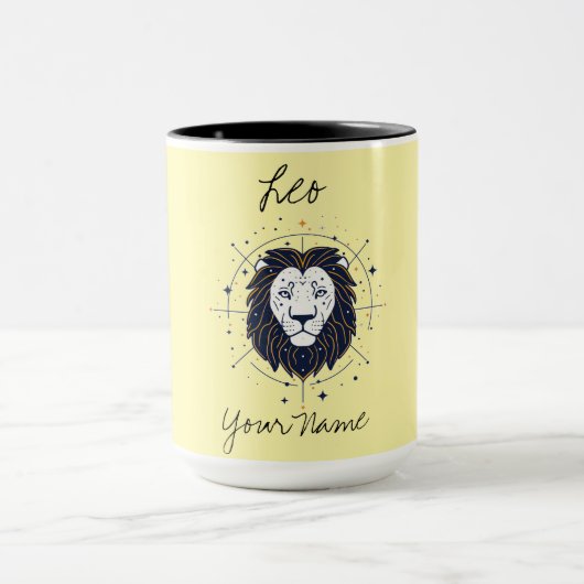 Leo Constellation Minimalistische lijnkunst Mok (Midden)
