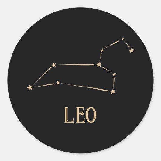 Leo Constellation Ronde Sticker (Voorkant)