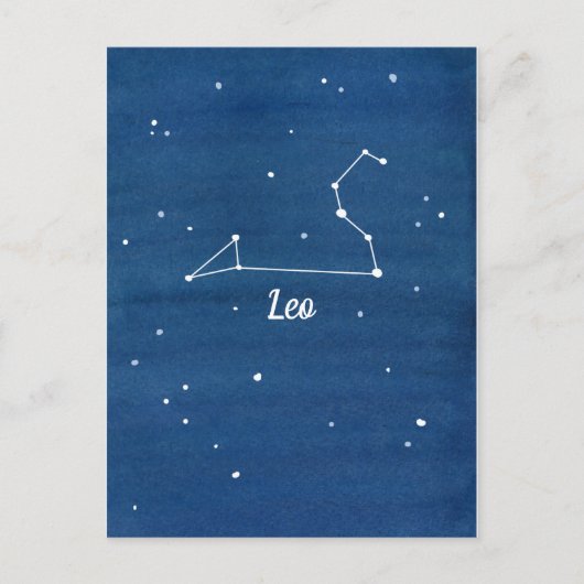 Leo Constellation Sterren Indigo Blauw Briefkaart (Voorkant)