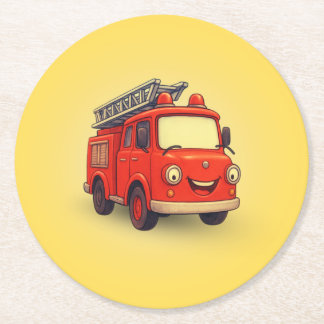 Leo de brandweerwagen Kinder 'Paper Onderzetter