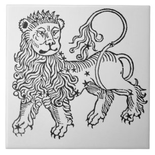 Leo (de Leeuw) een illustratie uit het 'Poeticon' Tegeltje