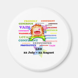 Leo, de leeuw, Zodiac Sign Custom Astrology Gifts Magneet