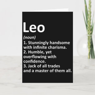 Leo Definition Personal Name Funny Birthday Gi Kaart