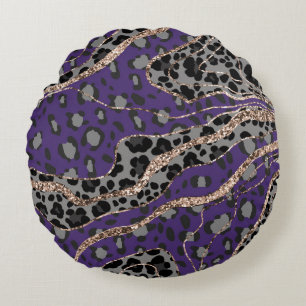 Leo Dierenprint Glitter Glam 2 Rond Kussen