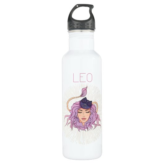 Leo Femme Zodiac Sign Water Fles (Voorkant)