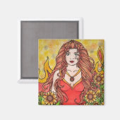 Leo Fire Goddess Magneet (Voorkant / Achterkant)