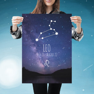 Leo Gepersonaliseerd Poster voor Zodiac Constell