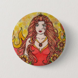 Leo Goddess Ronde Button 5,7 Cm
