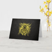 Leo Gold sur carte en cuir (Fleur jaune)