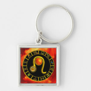 LEO GOLD ZODIAC BIRTHDAY JEWEL Astrology Chart Sleutelhanger