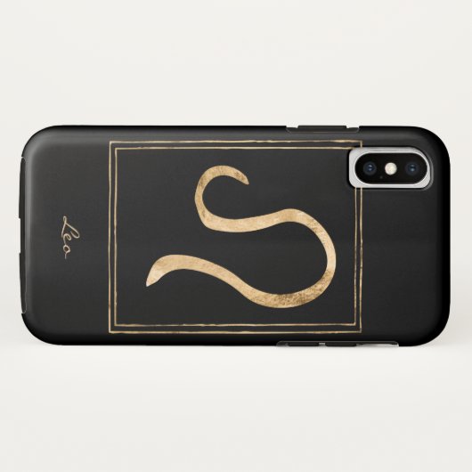 Leo hammered Gold astrology verjaardag zodiac Case-Mate iPhone Case (Achterkant (horizontaal))