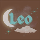 Leo Hemelse Esthetische Dromerige Maanwolk Sterren Sticker (Voorkant)